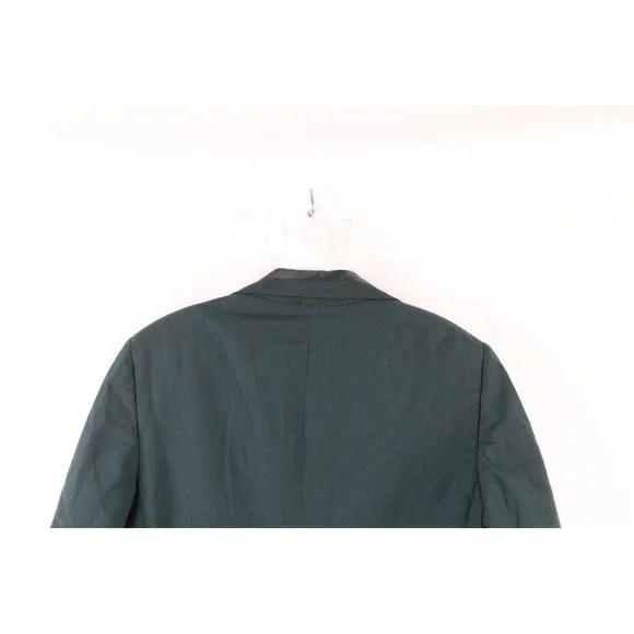 Vintage 50s Rockabilly Mens 37R Satin Trim Smoking Prom Tuxedo Jacket Green USA